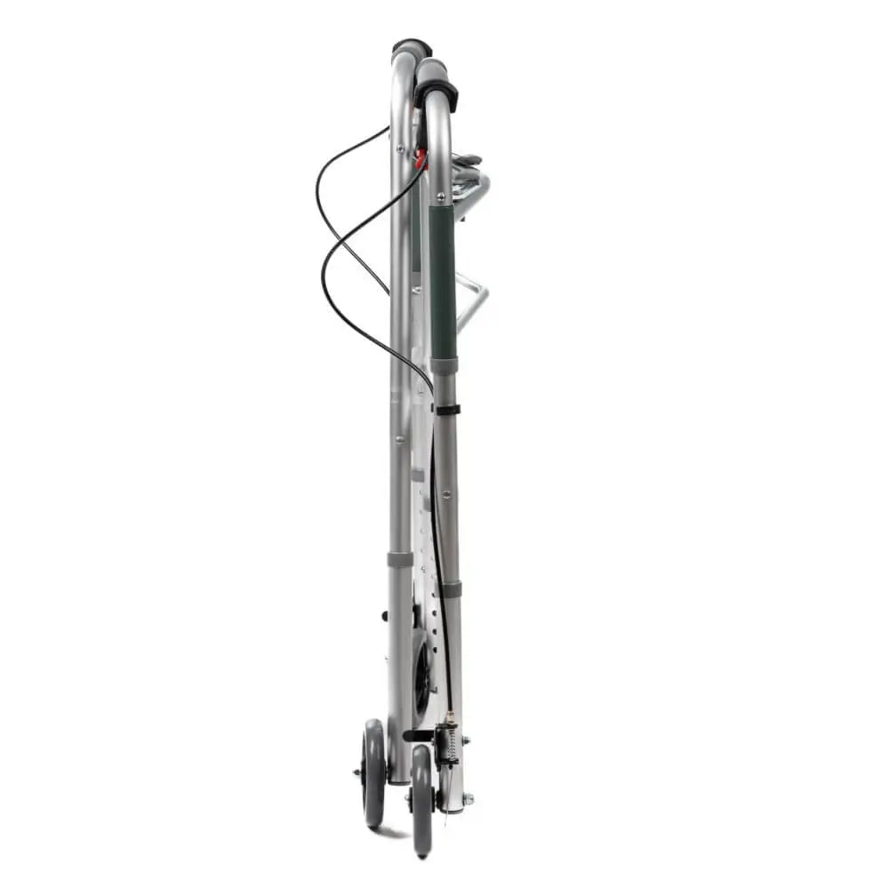 Cadre de marche pliable en aluminium avec 4 roues, 2 pieds et freins AT51048