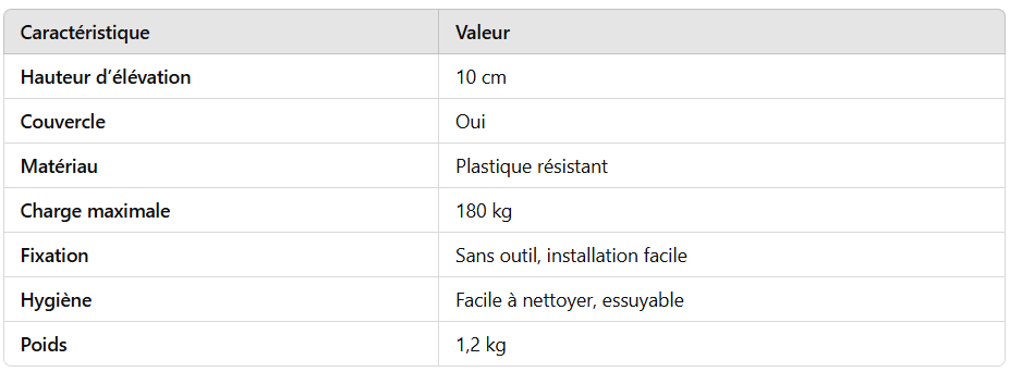 Rehausseur de toilette 10cm avec couvercle AT51201