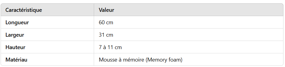 Oreiller orthopédique avec mousse à mémoire de forme AT03015