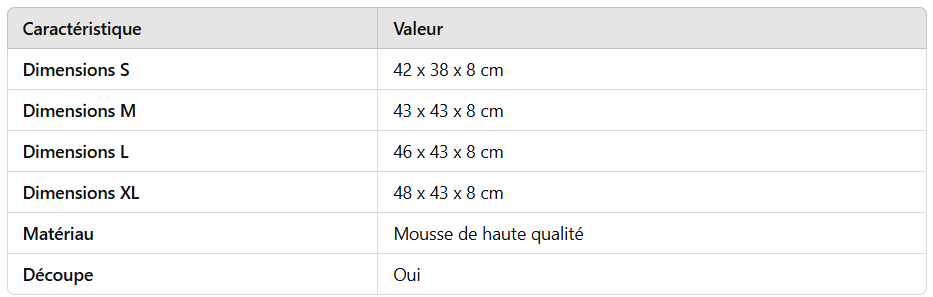 Coussin anti-escarres avec découpe AT03011