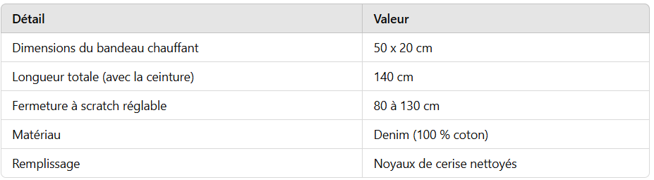 Ceinture médicale en noyaux de cerise AT04511