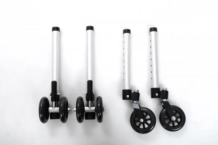 Roues avant pivotantes 4" – maniabilité accrue pour usage quotidien