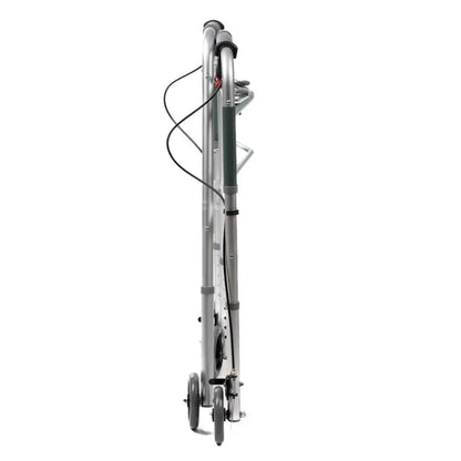 Cadre de marche pliable en aluminium avec 4 roues, 2 pieds et freins AT51048