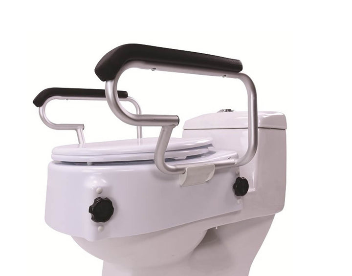 Rehausse WC avec couvercle intégré et accoudoirs rabattables