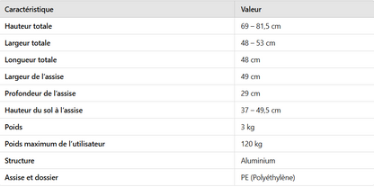 Tabouret de douche avec dossier AT51010